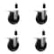 Service Caster 5'' SS Phenolic Swivel 1-3/8'' Expanding Stem Caster Set Total Lock Brake, 4PK SCC-SSEXTTL20S514-PHS-138-4 - alternate 1